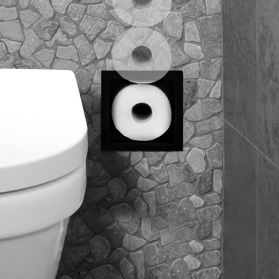 Looox Fermé Support de rouleau de rechange encastré 17.3x74x14cm - 6 rouleaux - Mat blanc