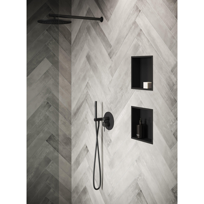 Looox BoX niche - 30X30X7cm - encastrable - avec cadre d'étanchéité - noir mat