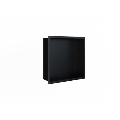 Looox BoX niche - 30X30X7cm - encastrable - avec cadre d'étanchéité - noir mat