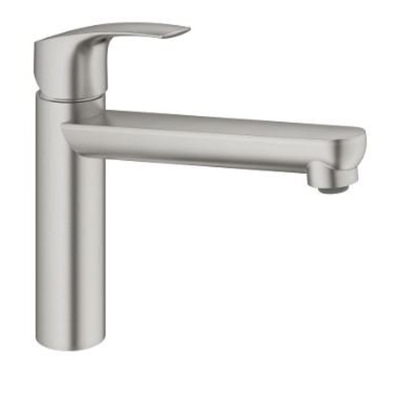 GROHE Eurosmart Robinet de cuisine 1 trou avec bec moyen orientable aspect acier inoxydable