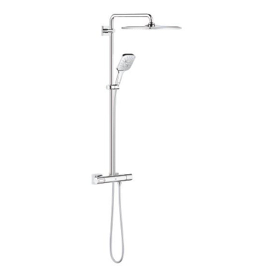 GROHE Rainshower SmartActive Ensemble de douche pluie apparent - pomme de douche 31cm - douchette carrée - thermostatique - SmartActive - chrome
