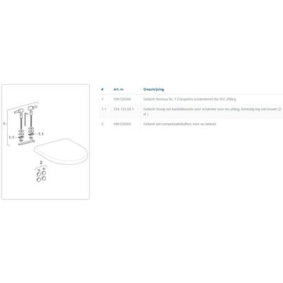 Geberit Group set kanteldeuvels voor scharnier voor wc-zitting, bevestiging van boven (2 st.)