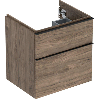 Geberit ICon onderkast wastafel - 2 lade - 59x47.6cm - softclose - noten hickory (hout)