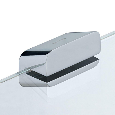 Geesa Shift Porte-rouleau de papier toilette double Chrome avec tablette en verre transparent