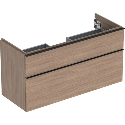 Geberit ICon wastafelonderkast - 118.4x61.5x47.6cm - 2 lades - met softclose - spaanplaat - eiken (hout)