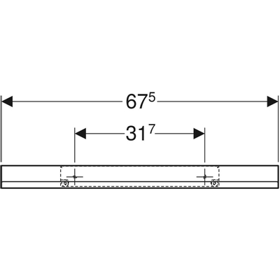 Geberit Icon tablette 67,5x13cm acier gris sable