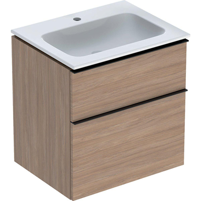 Geberit icon ensemble de meubles de salle de bains 60x63x48cm 2 tiroirs avec fermeture douce en aggloméré chêne