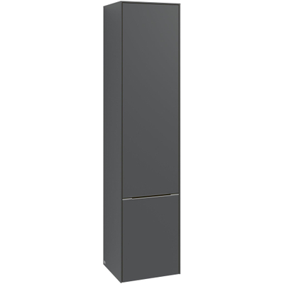 Villeroy & Boch Subway 3.0 kast hoog - 171x40cm - 2 deur - 1 schap rechts - Graphite (grijs)