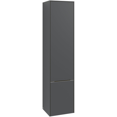 Villeroy & Boch Subway 3.0 armoire - haute 171x40cm - 2 porte 1 étagère gauche graphite