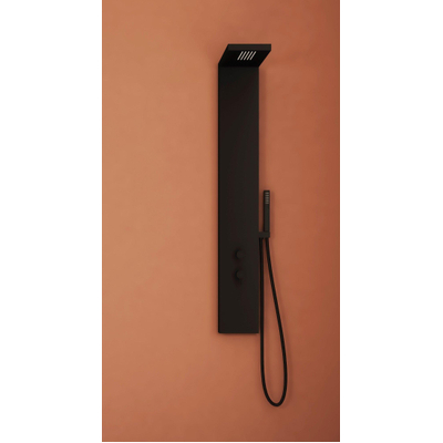 Kinedo Aquastyle douchepaneel - 153cm - met thermostaat - met handdoucheset - zwart mat