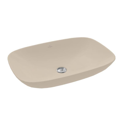 Villeroy & Boch Loop & Friends opzetwastafel - 62x42cm - zonder kraangat - met overloop CeramicPlus - mat almond (beige)