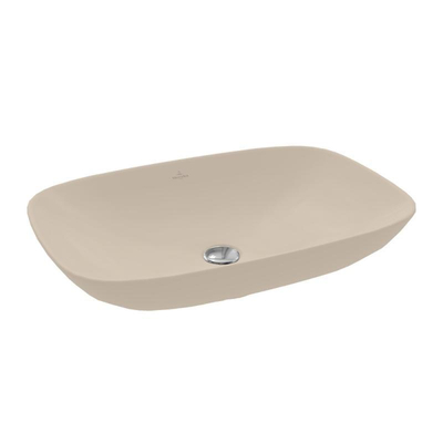 Villeroy & Boch Loop & Friends opzetwastafel - 62x42cm - zonder kraangat - zonder overloop CeramicPlus - mat almond (beige)