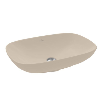 Villeroy & Boch Loop & Friends opzetwastafel - 56x38cm - zonder kraangat - zonder overloop CeramicPlus - mat almond (beige)