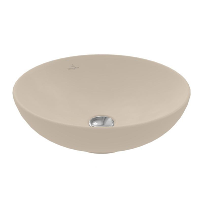 Villeroy & Boch Loop & Friends opzetwastafel - 42x42cm - zonder kraangat - zonder overloop CeramicPlus - mat almond (beige)