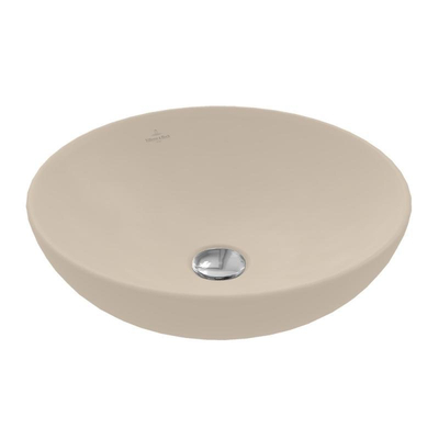 Villeroy & Boch Loop & Friends opzetwastafel - 42x42cm - zonder kraangat - zonder overloop CeramicPlus - mat almond (beige)