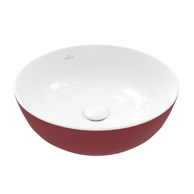 Villeroy & Boch Artis opzetwastafel - 43x43cm - zonder kraangat - zonder overloop - Bordeaux (glans rood)
