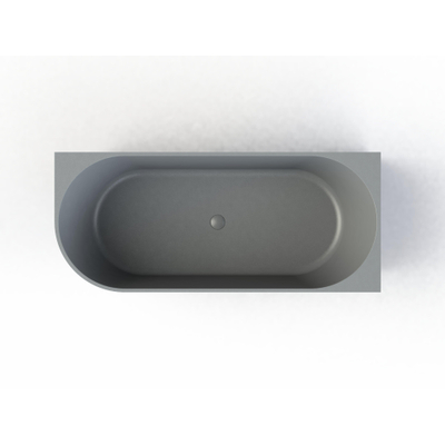 Royal plaza Violeta baignoire demi autoportante 170x73cm droite béton gris