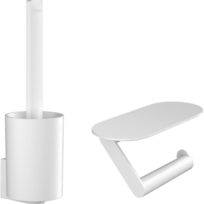 Hansgrohe WallStoris Ensemble WC brosse et porte-rouleau Mat Blanc