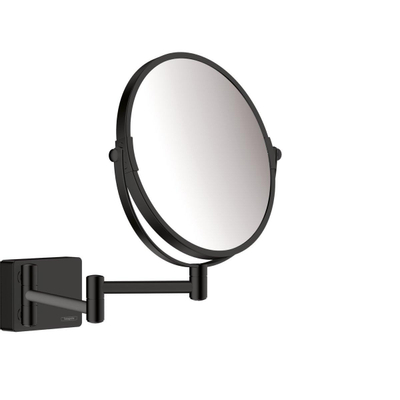 Hansgrohe AddStoris make-upspiegel – rond Ø18,8 cm – zonder verlichting – 3x vergrotend – Zwart mat