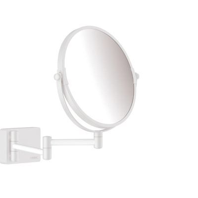 Hansgrohe AddStoris miroir grossissant – rond Ø 18,8 cm – sans éclairage – grossissement 3x – Blanc mat