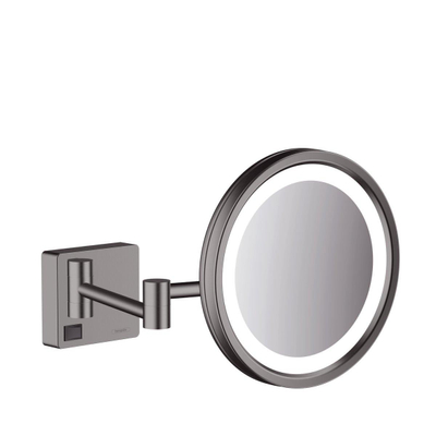 Hansgrohe Addstoris miroir de maquillage led 1x grossissement chrome brossé noir