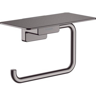 Hansgrohe AddStoris Q closetrolhouder - met planchet - geborsteld zwart chroom (antraciet)