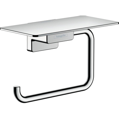 Hansgrohe AddStoris Q closetrolhouder - met planchet - hoogglans chroom