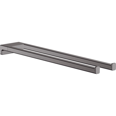 Hansgrohe AddStoris Q handdoekhouder 2-lids - geborsteld zwart chroom (antraciet)