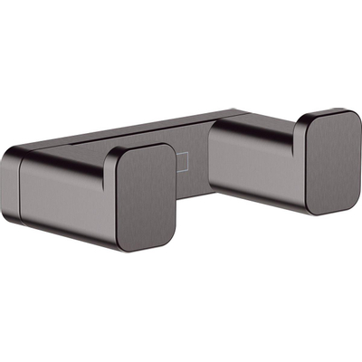 Hansgrohe AddStoris Q handdoekhaak dubbel - geborsteld zwart chroom (antraciet)