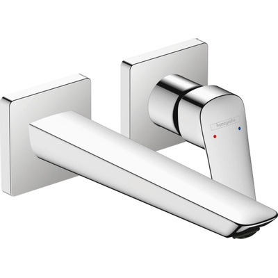 Hansgrohe Logis Fine - 1 greeps wastafelkraan - inbouw - voor wandmontage - voorsprong 20 - 5 cm - hoogglans chroom