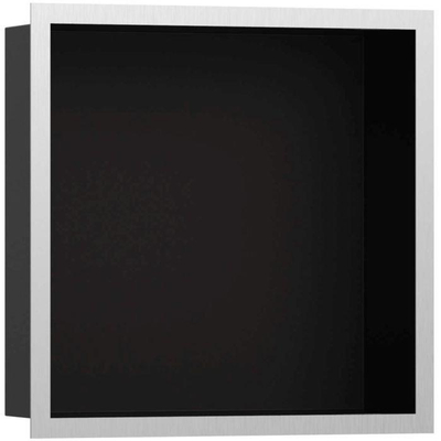 Hansgrohe XtraStoris Individual Inbouw Nis - 30x30x10cm - designframe - brushed stainless steel/zwart