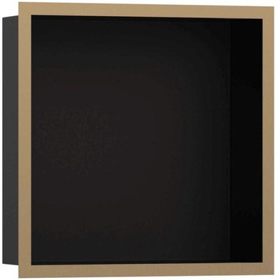 Hansgrohe XtraStoris Individual Inbouw Nis - 30x30x10cm - designframe - brushed bronze/zwart