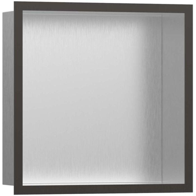 Hansgrohe XtraStoris Individual Inbouw Nis - 30x30x10cm - designframe - brushed black chrome/RVS