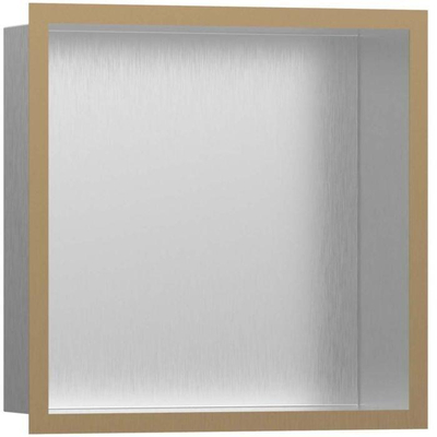 Hansgrohe XtraStoris Individual Inbouw Nis - 30x30x10cm - designframe - brushed bronze/RVS