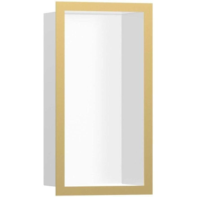 Hansgrohe XtraStoris Individual Inbouw Nis - 30x15x10cm - designframe - polished gold optic/wit