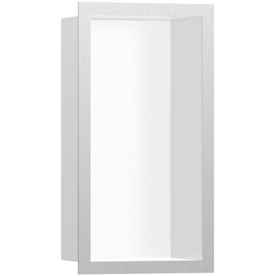 Hansgrohe XtraStoris Individual Inbouw Nis - 30x15x10cm - designframe - brushed stainless steel/wit