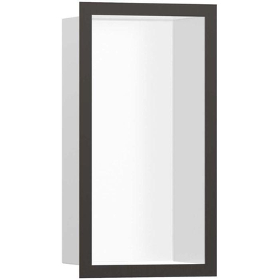 Hansgrohe XtraStoris Individual Inbouw Nis - 30x15x10cm - designframe - brushed black chrome/wit