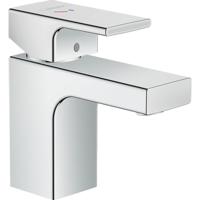 Hansgrohe Vernis Shape Eengreeps wastafelmengkraan - 70 - coolstart zinc - met PopUp - trekwaste - hoogglans chroom