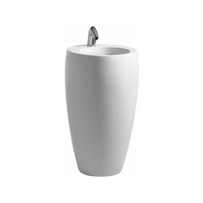 Laufen Alessi One lavabo autoportant 53x53x90cm 1 trou de robinet inclus. clou céramique lcc-blanc