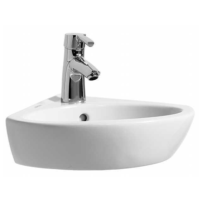 Laufen Pro B lave-mains d'angle 43x38x17cm 1 trou de robinet avec trop-plein céramique lcc-blanc