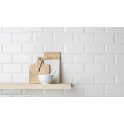 Ceralto Sereno Decor Wandtegel - 9.7x19.7cm - 9.0mm - Klassiek wit