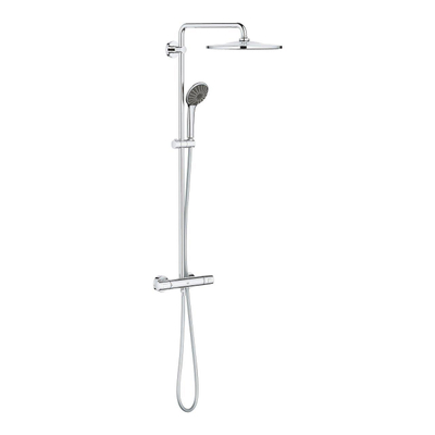 GROHE Vitalio Regendoucheset - hoofddouche 31cm - handdouche rond - thermostatisch - chroom TWEEDEKANS