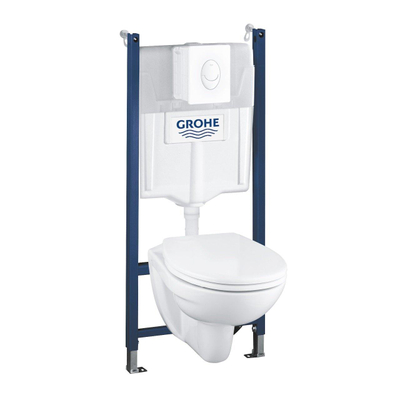 GROHE Solido Bau Pack WC - réservoir encastré - abattant à fermeture douce - plaque de déclenchement blanche - brillant blanc
