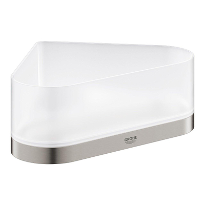 GROHE Selection Douchetray - 17x17x20x8.5cm - hoekmodel - wandmontage - supersteel/mat glas