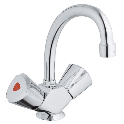 GROHE Costa Trend wastafelkraan - opbouw - met draaibare uitloop - met trekwaste - chroom