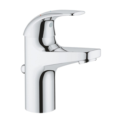 GROHE Start Curve waterbesparende wastafelkraan S-size met afvoerplug m. 28mm ES cartouche chroom