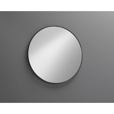 Royal Plaza Merlot miroir 40x40cm sans éclairage rond Verre Noir mat