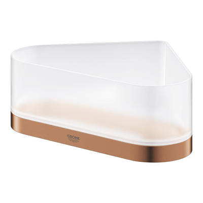 GROHE Selection Receveur de douche - 17x17x20x8.5cm - modèle d'angle - montage mural - brossé Warm Sunset/verre mat