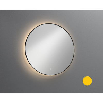 Royal Plaza Merlot miroir 100x100cm Rond éclairage led intégré IP44 Verre Or mat
