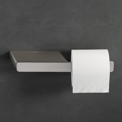 Geesa Shift Porte-papier toilette sans couvercle avec tablette inox brossé